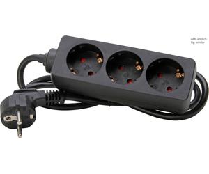 Kopp 3-Way Black Matte Socket With Ground Plug 1 - 128615005 [20 Pieces]
