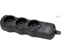Kopp 3-Way Socket Strip Black Without Plug One Piece - 120305001 [5 Pieces]