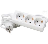 Kopp 3-Way White Table Socket With 3 Meter Cord - 128688650 [10 Pieces]