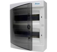 Kopp 350912048 Surface-Mounted Distribution Box with Door 2 Rows for 24 Poles, Grey/Black
