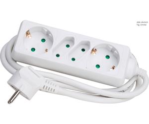 Kopp 4-Way Arctic White Socket Plug With Cord - 125902018 [20 Pieces]