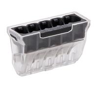 Kopp 55566402 5-Pin Plug-In Terminal for Rigid Wire 1.5 - 2.5 mm² Pack of 25 Pieces, Clear/Dark Grey
