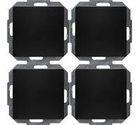 Kopp 652650015 Paris mattschwarz Universalschalter Profipack Professional Pack of 4 Universal Switches, Matte Black