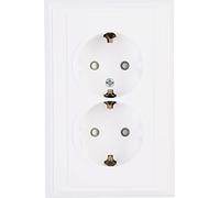 Kopp 927602084 Malta 2-Way Earthing Contact Socket Complete Device Arctic White