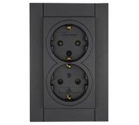 Kopp 929515083 Athenis Protective Contact Socket, 2-Way Without Contact Protection, Anthracite