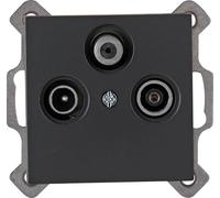 Kopp 941315083 Antenna Socket 3-Way TV/RF/SAT Athenis Anthracite, Charcoal