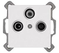 Kopp 941329084 Athenis Antenna Socket 3-Way TV/RF/SAT Pure White, 3 outputs with Base, rein-weiß