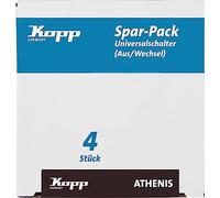 Kopp Athenis 589632056 Professional Pack of 4 Universal Switches IP20 Arctic White Matte Surface