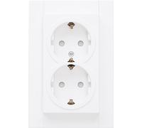Kopp Athenis 940232080 Protective Contact Socket, 2-Way with Touch Protection, 16 A, 250 V~, IP20, Arctic White, Matte Surface