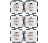 Kopp Athenis 943029056 Protective Contact Socket, Professional Pack of 6, Pure White