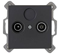 Kopp Athenis Double Antenna Socket TV/RF Anthracite, 1 Piece, 941215080