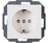 Kopp ATHENIS Protective Contact Socket in Pure White - Safe 1-Way Built-in Socket with Increased Touch Protection - IP20 Flush-Mounted Socket with Protective Contact - Socket Flush-Mounted 16 A / 250