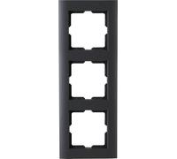 Kopp ATHENIS Triple Cover Frame in Anthracite - 8.6 x 22.8 cm - Frame for Sockets & Switches - Stylish Socket Frame Made of Matte Plastic Light Switch Frame