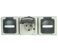 Kopp Blue Electric 131356005 Contact Protected Triple Plug Socket with Cover