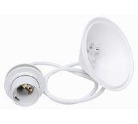 Kopp Cord Pendant for Lampshades, 11 cm Ceiling Canopy with Strain Relief and Approx. 216901045 55 cm Cable H03VV-F2 x 0.75 mm2 ISO E27 Socket with Umbrella Support Ring White