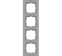 Kopp, HK07 407147007 Cover Frame 4-Socket Colour: Steel-Coloured Pack of 5