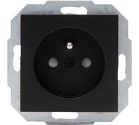 Kopp HK07 - Centre Earthing Contact Socket, Plug Sockets, Electric Sockets, Increased Touch Protection, Matte Black, Pack of 10