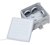 Kopp Junction Box Surface-Mounted Wet Room 83 x 83 x 50 mm IP66 Connection Box with 7 Cable Inlets M25, Grey, 351010048