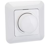 Kopp LED Rotary Dimmer Switch with Frame, Wall UP, 1-Gang, White Gloss
