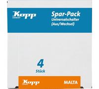 Kopp Malta 622615059 Professional Pack Consisting of 4 Universal Switches (Circuit Breakers and Toggle Switches) Silver Anthracite