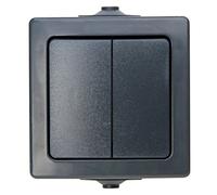 Kopp Nautic Series Switch, Surface-Mounted, for Wet Rooms, 250 V (10 A), IP44, Anthracite, 565515009, Charcoal
