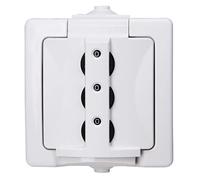 Kopp Nautic 995002016 Surface-Mounted Wet Room Arctic White Socket with Combination Lock IP 44