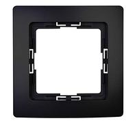 Kopp Paris 1-Way Cover Frame in Matt Black, 83 x 83 x 9.5 mm, Frame for Sockets and Switches, Stylish Plastic Socket Frame, Light Switch Frame