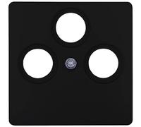 Kopp Paris 3-Way Antenna Socket, Matte Black, IP20 TV Cable Socket, Stylish TV/RF Antenna Socket Made of Matte Plastic, Satellite Socket for All Standard Antenna Sockets
