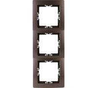 Kopp Paris 308626067 Triple Cover Frame for Vertical and Horizontal Installation IP20 Rosewood Brown