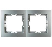 Kopp Paris 402520010 Profi-Pack Cover Frame for 2 Sockets (Pack of 5) Silver, 1 Piece