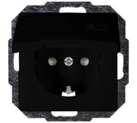 Kopp Paris 920850086 Socket with Hinged Lid and Increased Touch Protection, Matt Black, with Lid