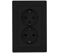 Kopp Paris 920950089 2-Way Socket with Raised Touch Protection Matte Black