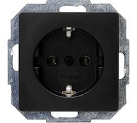 Kopp Paris 923550080 Socket without Increased Touch Protection, Flush-Mounted, Matt Black