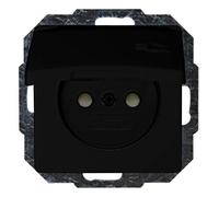 Kopp Paris 944850084 Mid-Sized Contact Socket with Lid and Raised Touch Protection Matte Black