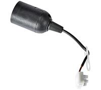 Kopp Renovation Socket, Pre-Assembled with Approx. 13 cm Visible Cable H03VV-F 2 x 0.75 mm², Lustre Terminal and Strain Relief, E27, Max. 60 W, Colour: Black, 214615007