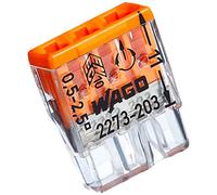 Kopp Wago Compact Junction Box Terminal 3-Conductor Terminal 0.5-2.5 mm² Pack of 100 Transparent/Orange