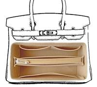 KOPPAL Purse Organizer Insert For Handbags, Felt Bag Organizer With Zipper, Large Capacity,Women, Handbags Shaper For Birkin(30,Beige)