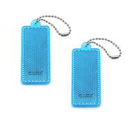 KOPPANG Safety Reflectors - Stylish Reflective Gear for Jackets, Bags, Purses, Backpacks, Strollers and Wheelchairs Rectangle (Blue-2-Pack)