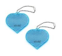 KOPPANG Safety Reflectors - Stylish Reflective Gear for Jackets, Bags, Purses, Backpacks, Strollers and Wheelchairs (Heart-Blue-2pcs)