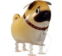 Kopper-24 Airwalker Balloon Pug Dog - Running Dog Balloon Animal Helium Walking Foil Balloon Decoration for Children Birthday Party Wedding Children Gift JGA Decoration Animal Balloons Running