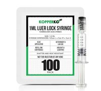 KOPPERKO Luer Lock 100 Pieces Reusable Borosilicate Glass Tubes Heat Resistant Laboratory Use for Thick Liquids, Glue, Laboratory, Ink, Including
