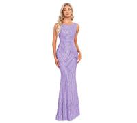 kopptioo Women's Evening Dresses Formal Wedding Guest Dress for Women Cocktail Ball Gowns Long Maxi Sequin Mermaid Sparkly Lilac L