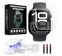 Kopration UV Tempered Glass Screen Protector for Apple Watch Series 11/10 42mm,Tempered Glass Curved Full Coverage Watch Screen Protector, Bubble Free S creen Protector for iWatch 11/10 42mm (3 Pack)