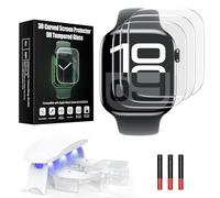 Kopration UV Tempered Glass Screen Protector for Apple Watch Series 11/10 46mm,Tempered Glass Curved Full Coverage Watch Screen Protector, Bubble Free for iWatch 11/10 46mm (3 Pack)