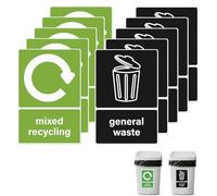 Koprek 10 Pack 150x100mm Self Adhesive Bin Stickers for Waste & Recycling, Removable Vinyl Sticker, Clear Signs Pvc Labels, Weatherproof & Tear-Resistant, Suitable for Various Places