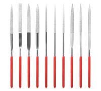 Koprek 10 Pcs Diamond Needle File Set, 4x160mm Mini Modelling Needle File Precision Files Set, for Metal, Plastic Glass Wood & Jewelry, Ideal for Jewelry Making Modeling Carving & DIY Craft Projects