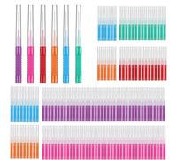 Koprek 100 Pcs Interdental Brushes, 5 Sizes 6 Colors Floss Brushes, Mini Dental Brushes Tooth Cleaning Tool, Suitable for Oral Cleaning