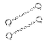 Koprek 2 Pcs 925 Sterling Silver Necklace Extenders, 5 cm Double-Link Extension Chain Bracelet Extender Silver, Silver Bracelet Extender, Suitable for Connecting with Many Kinds of Jewelrys