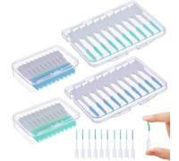 Koprek 240 Pcs Interdental Brushes, 2-in-1 Floss Sticks Dental Picks Silicone Dental Brushes with Storage Case Tooth Picks Teeth Floss Sticks for Daily Cleaning Teeth (120 pcs Green+120pcs Blue)