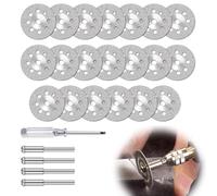 Koprek 25 Pcs 3mm Diamond Cutting Wheel Multi Tool Blades, 545 Cutting Discs for Dremel Rotary Tool with Mandrel for Stone, Glass, Suitable for Cutting and Processing Gemstones Jade Tile and More